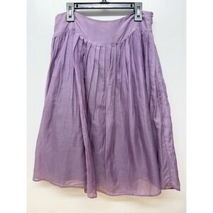 Tea‎ & Honey Purple Silk Blend Skirt Pleated A-Line Lined  Anthropologie Size #4